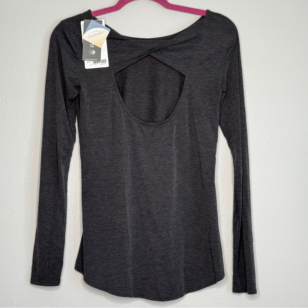 Athleta Flexlight Open Back Flowy Gray Heather St… - image 3